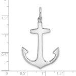 14K White Gold 3-D Polished Large Anchor Charm - Image 3