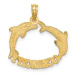 14k Polished OCEAN CITY with Jumping Dolphins Charm - Image 4