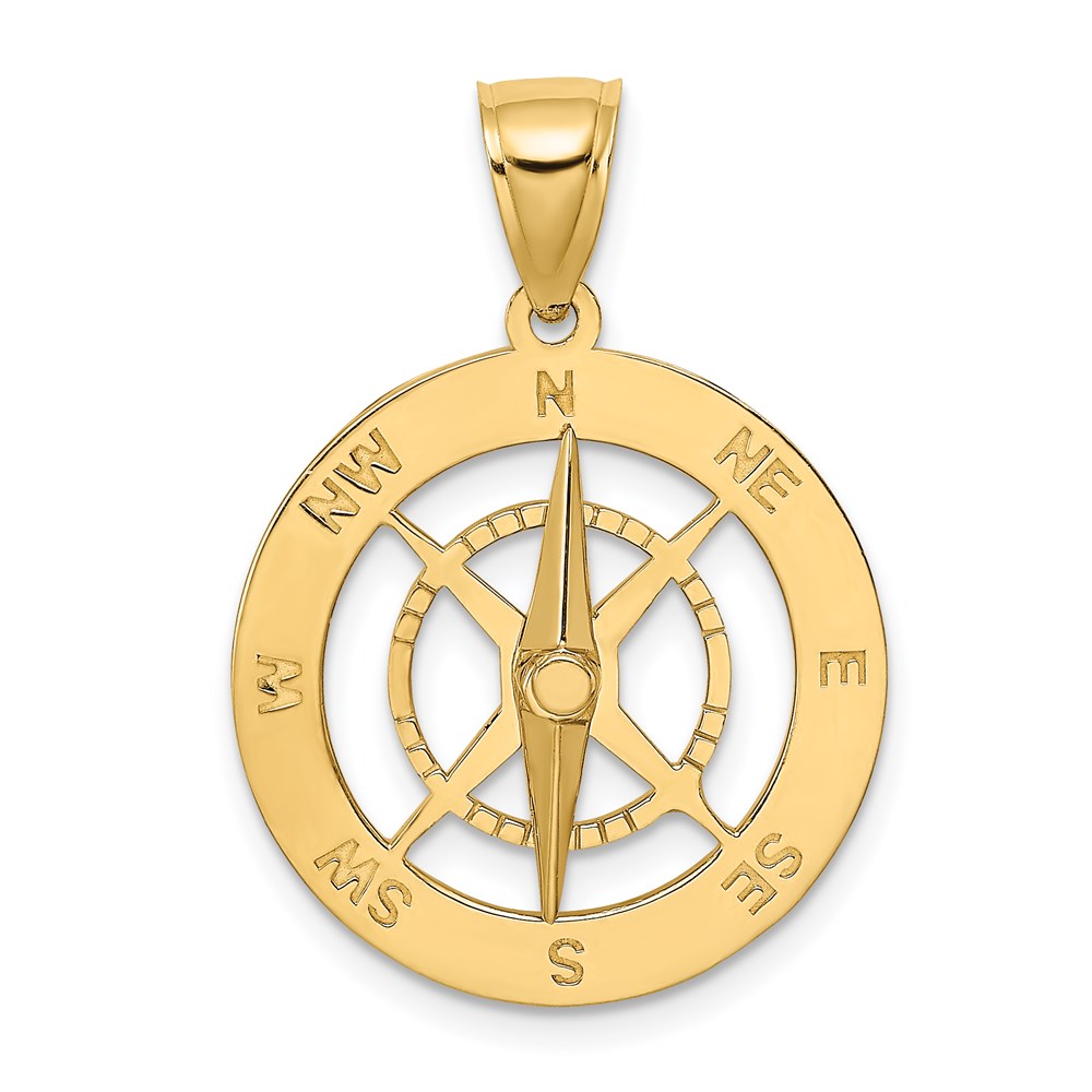 K7898.jpg 14K Nautical Compass with Moveable Needle Charm - Image 1