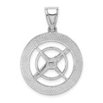 14K White Gold Nautical Compass with Moveable Needle Charm - Image 4