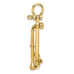 14K 3-D Polished Anchor 2-Piece and Moveable Charm - Image 2