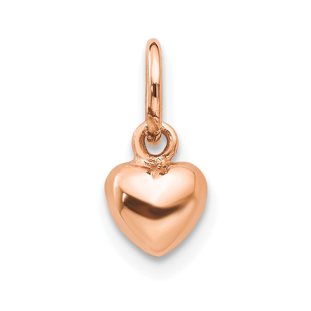 K794.jpg 14K Rose Polished 3-D Puffed Heart Charm - Image 1