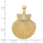 14K Large Textured Scallop Shell Charm - Image 3