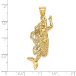 14K 3-D Textured Large Mermaid Charm - Image 3