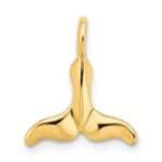 14K Polished Mini Whale Tail Charm