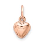 14K Rose Polished 3-D Puffed Heart Charm - Image 3