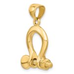 14K 3-D Large Shackle Link with Moveable Screw Charm - Image 5