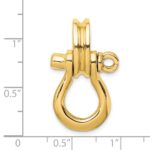 14K 3-D Large Shackle Link with Pulley Bail Charm - Image 3