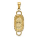 14K 3-D 2 Handles Rectangular Basket Charm