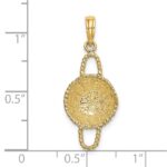 14K 3-D 2 Handles Round Basket Charm - Image 3
