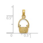 14K 3-D Moveable Handle Basket Charm - Image 3
