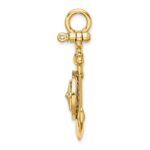 14K 3-D Small Anchor with Nautical Compass Charm - Image 2