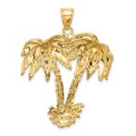 14K Large 2-D Double Palm Trees Charm - Image 4