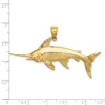 14K Large 3-D Polished and Satin Swordfish Charm - Image 3