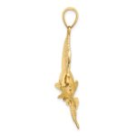 14K Large 3-D Polished and Satin Sailfish Charm - Image 2