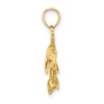 14K Polished Swimming Dolphin Charm - Image 2