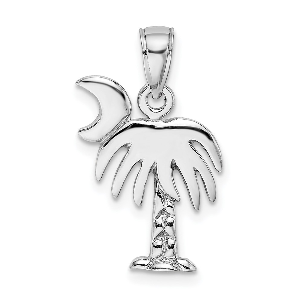 K8059W.jpg 14K White Gold Polished Charleston Palm Tree Charm - Image 1