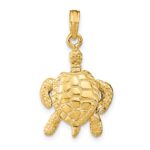 14K 3-D Sea Turtle with Moveable Head and Legs Charm