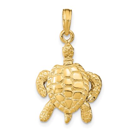 14K 3-D Sea Turtle with Moveable Head and Legs Charm