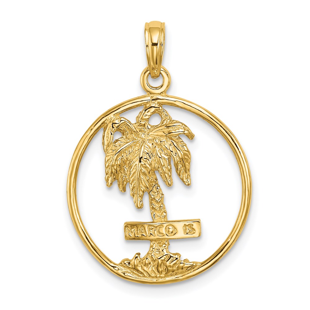 K8083.jpg 14K MARCO IS. Palm Tree Round Charm - Image 1