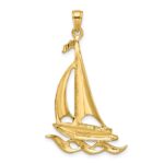 14k Sailboat with Waves Pendant - Image 3