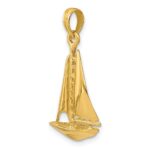 14K 3-D Polished Sailboat Charm - Image 5