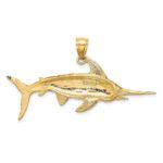14K Large 2-D Polished and Satin Swordfish Charm - Image 4