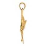 14K Large 2-D Polished and Satin Blue Marlin Charm - Image 2