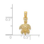 14K Textured Sea Turtle Charm - Image 3