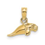 14K 3-D Polished Mini Manatee Charm - Image 4