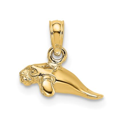 14K 3-D Polished Mini Manatee Charm