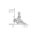 14K White Gold 3-D Polished Mini Manatee Charm - Image 3