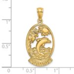 14K ARUBA with Dolphin Sunset In Frame Charm - Image 3