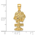 14K 2-D CURACAO On Palm Tree Charm - Image 3