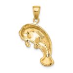 14K 2-D Polished Manatee Charm - Image 4