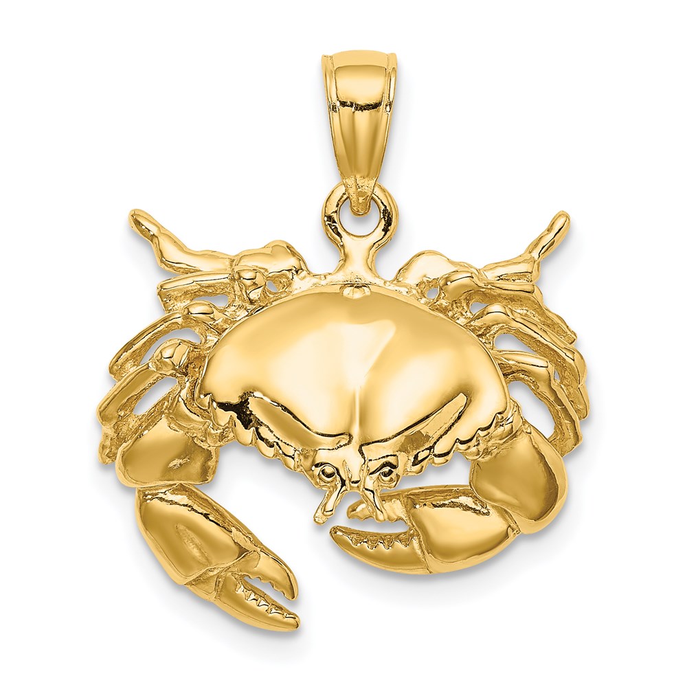 K8268.jpg 14K Stone Crab Facing Down Charm - Image 1