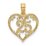 14K 25 In Heart Charm