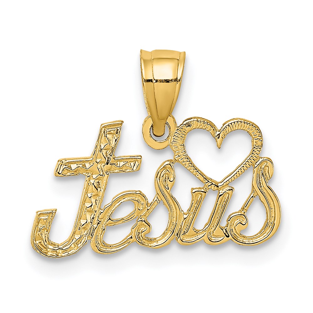 K8326.jpg 14K HEART JESUS Script Charm - Image 1