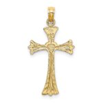 14K Polished and Engraved Cross with Heart Charm - Image 4