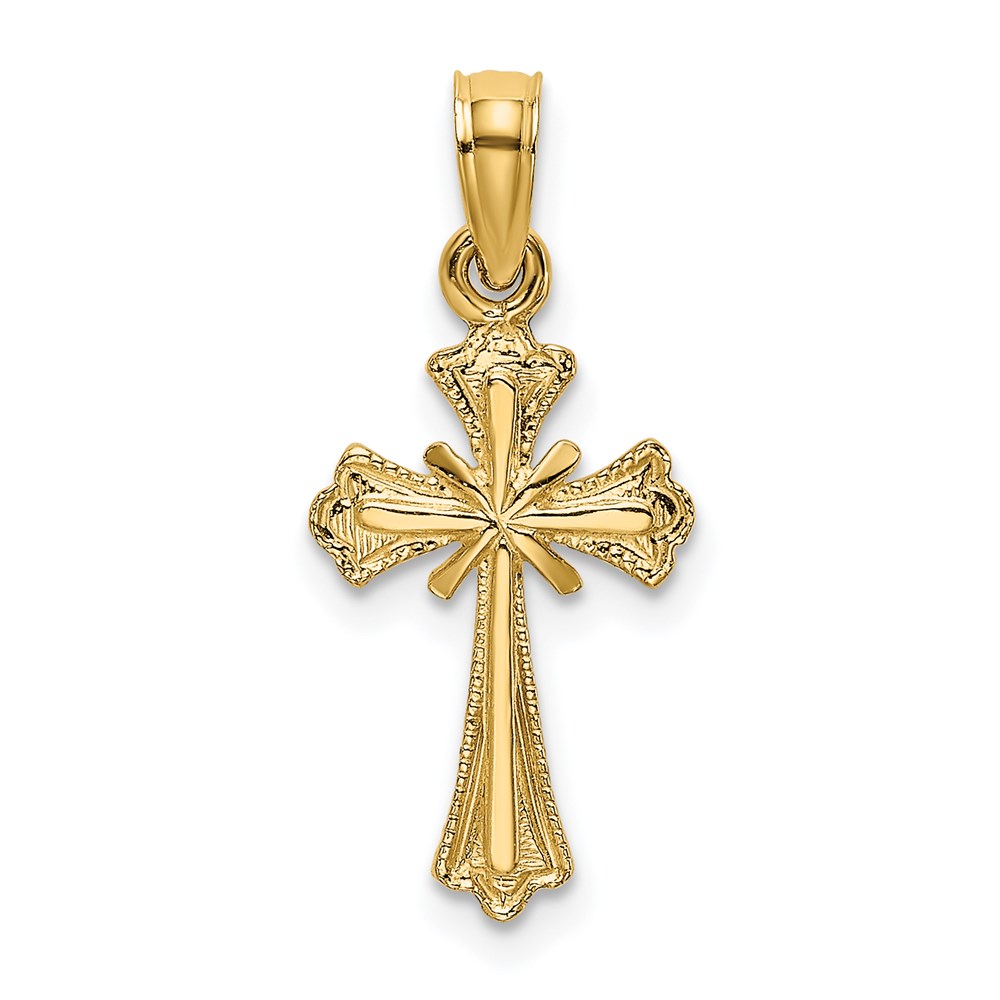 K8348.jpg 14K Textured Small Cross with -X- Center Charm - Image 1