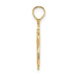 14K Polished and Cut-Out Textured Cross Charm - Image 2