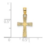 14K Small Textured Cross Charm - Image 3