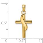 14K Polished with Drape Cross Charm - Image 3