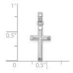 14K White Gold Polished Cross Charm - Image 3