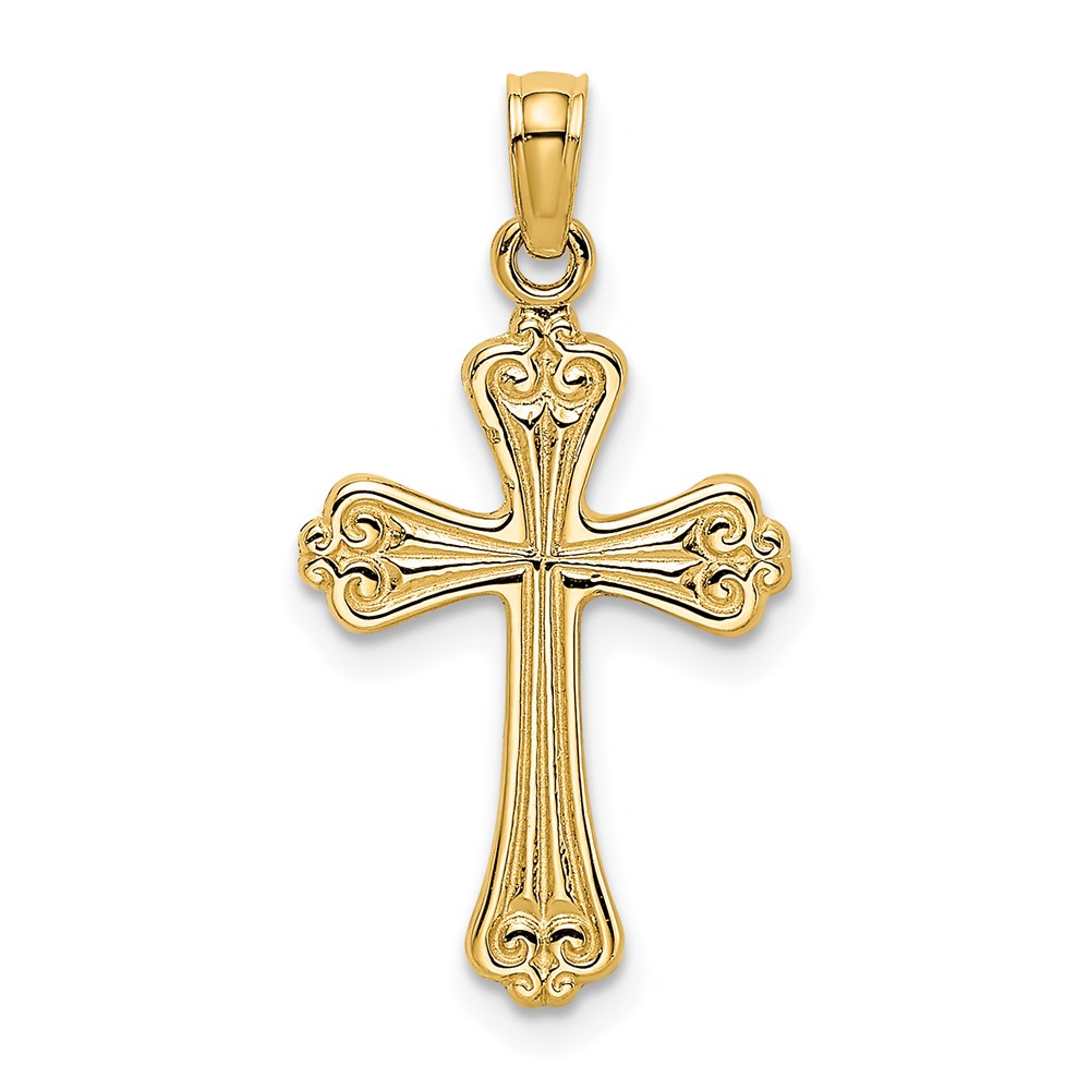 K8376.jpg 14K Polished Textured Cross Charm - Image 1