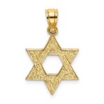 14K Textured Swirls Star Of David Charm