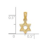 14K Textured Swirl Mini Star Of David Charm - Image 3