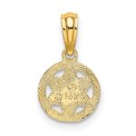 14K Textured Star Of David in Circle Charm - Image 4