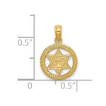 14K Textured Star Of David In Circle Charm - Image 3