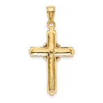 14K Beaded -X- Center Design Cross Charm - Image 4